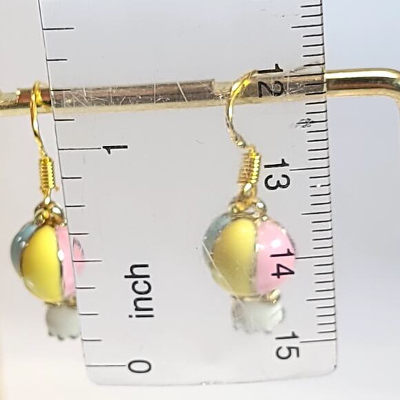 Pastel Hot Air Balloon Earrings, Cute Enamel Dangle Earrings, Whimsical Jewelry - Picture 4 of 10